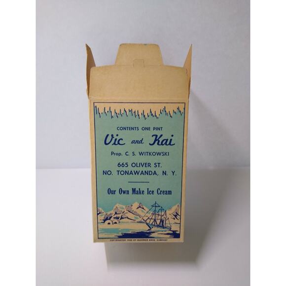 Vic And Kai Ice Cream Container 1932 Original Penguins Polar Bear Ship Iceburgs - Picture 4 of 7